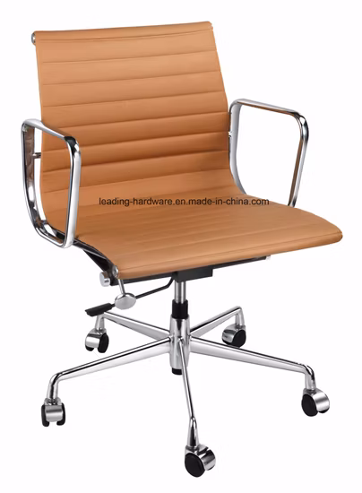 Bürosessel mit Aluminiumgestell und kurzer Rückenlehne